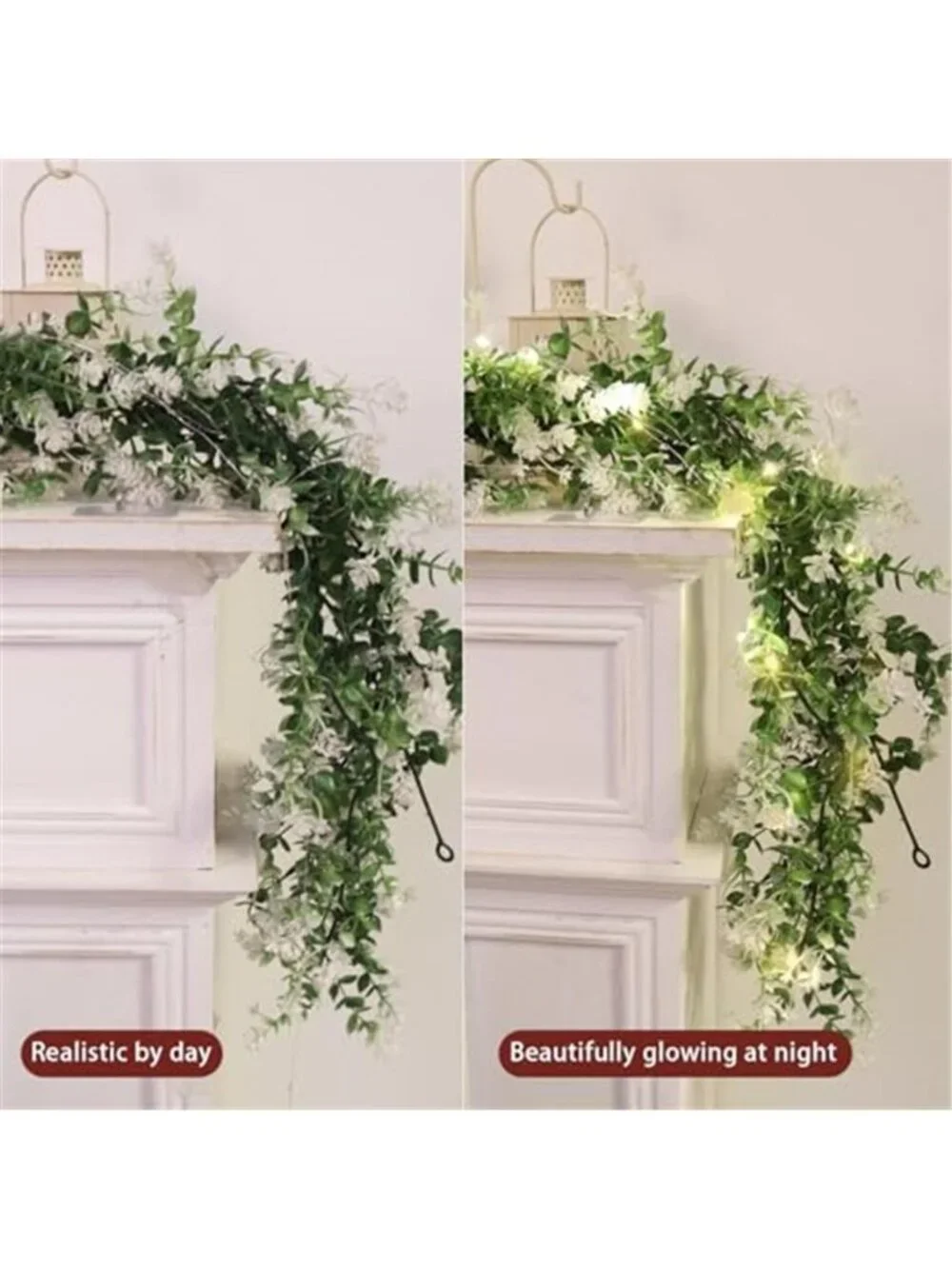 Artificial Eucalyptus Garland w/ Lights 3 pack Greenery Vines Wedding Home Decor